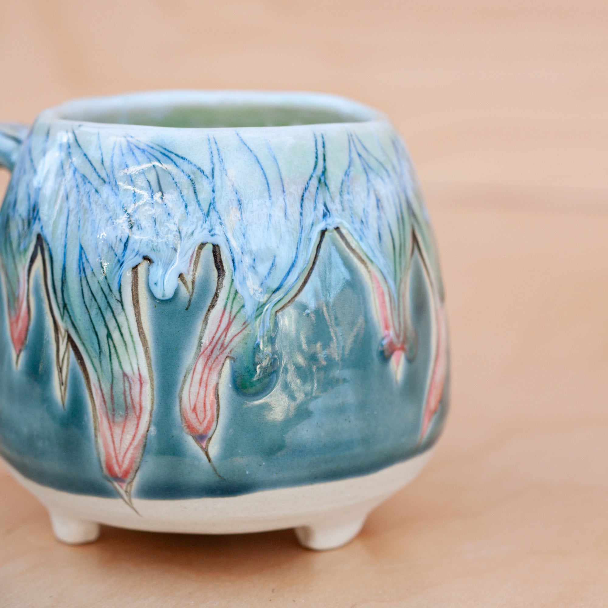 Feathered Etched Mug