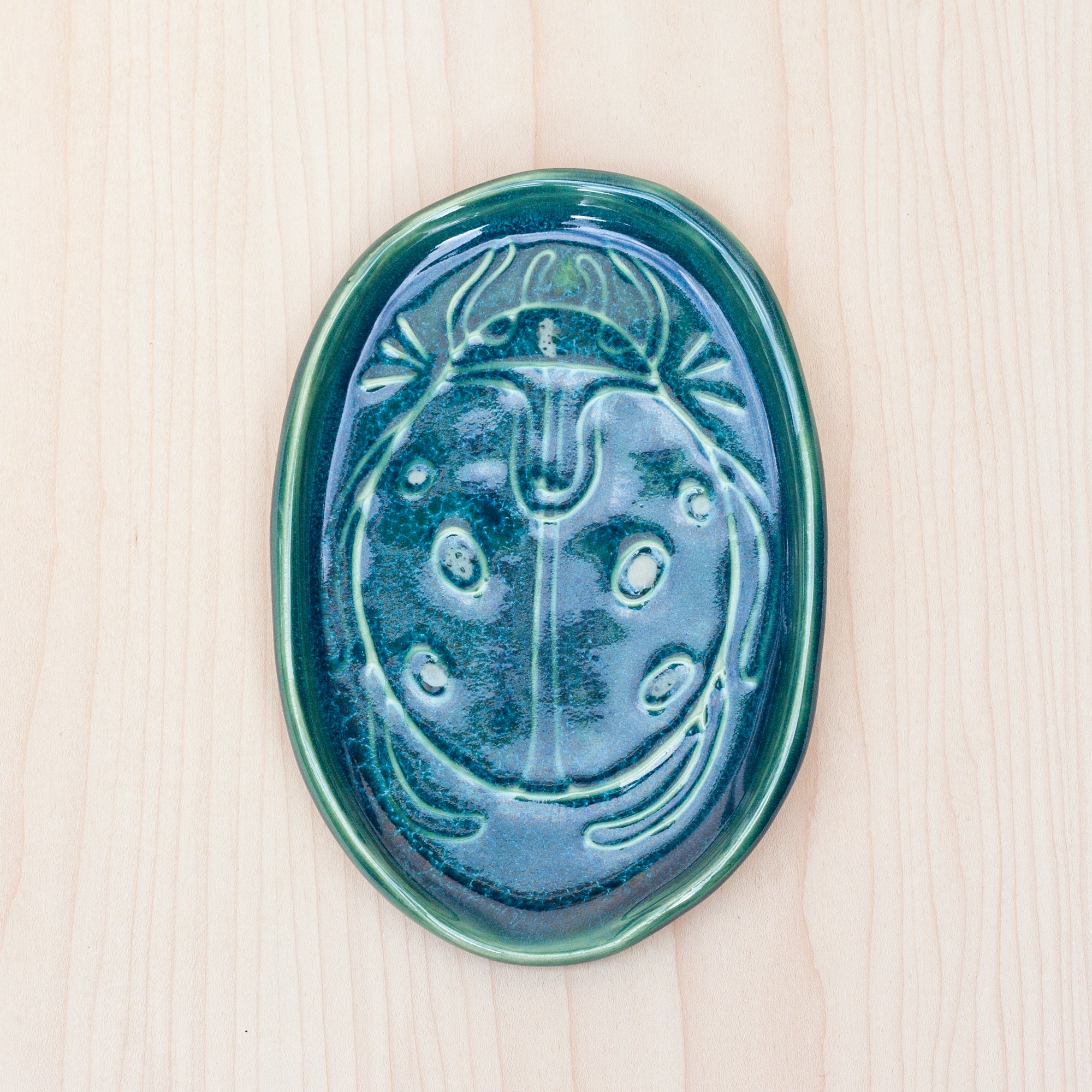 Lady Bug Spoon Rest in Emerald