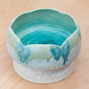 Moss Mystic Elevated Bowl in Pond