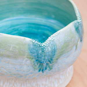 Moss Mystic Elevated Bowl in Pond
