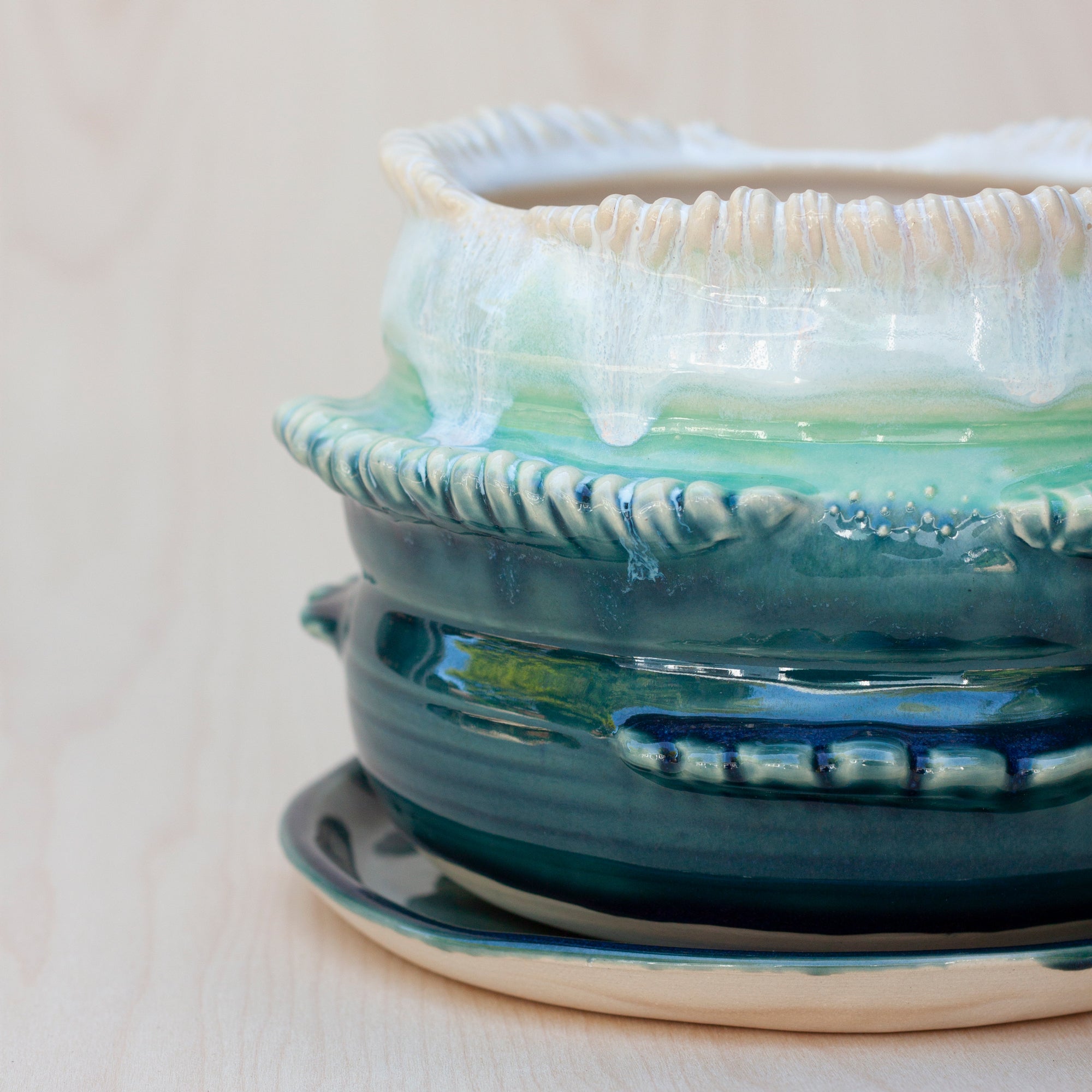Anemone Fringe Planter in Pacific Cloudscape