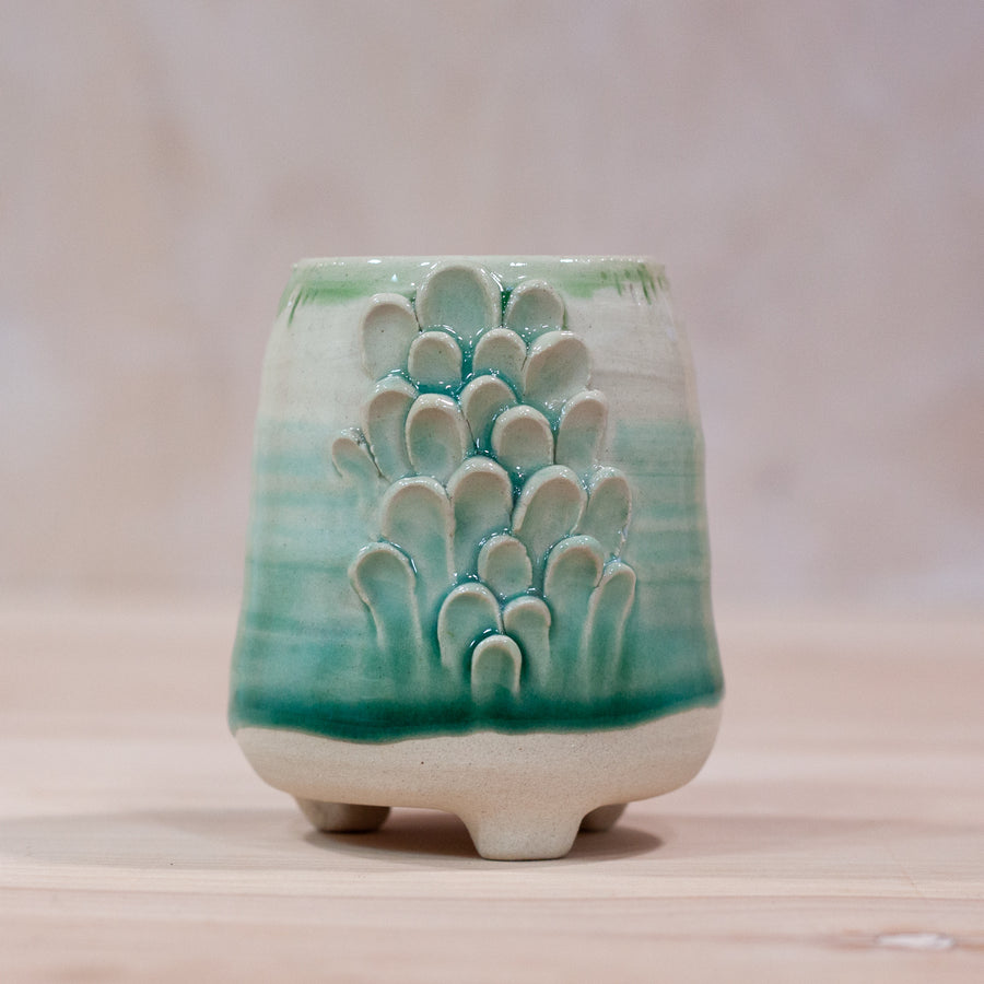 Winged Mini Vase in Mint Moss